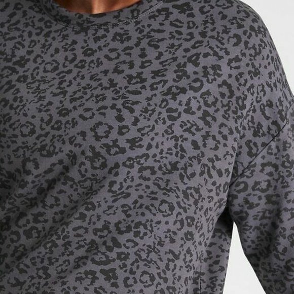 Athleta Pure Luxe Sweatshirt Leopard Spring Night - Picture 2 of 4